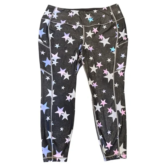 Torrid Active Set: Performance Core Leggings & Purple Off Shoulder Wicking Tee 2 - Picture 14 of 15